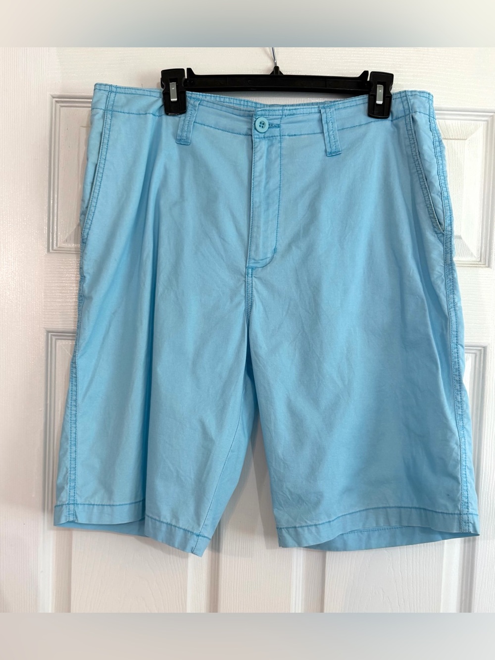 Burnside Men's Blue Casual Shorts Button Flat Front Pockets Cotton Size 32 Y2K